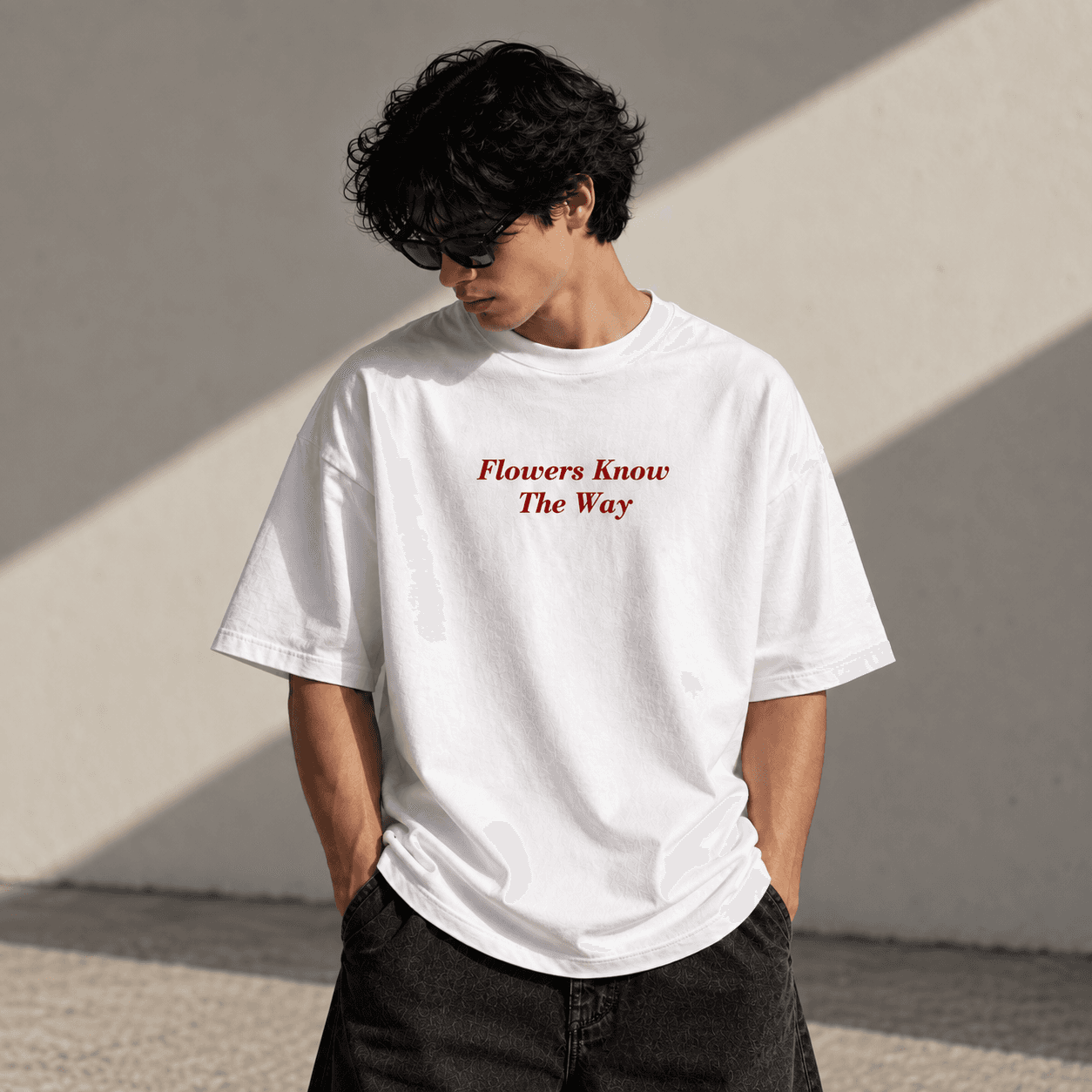 White Flowers Oversized T-Shirt